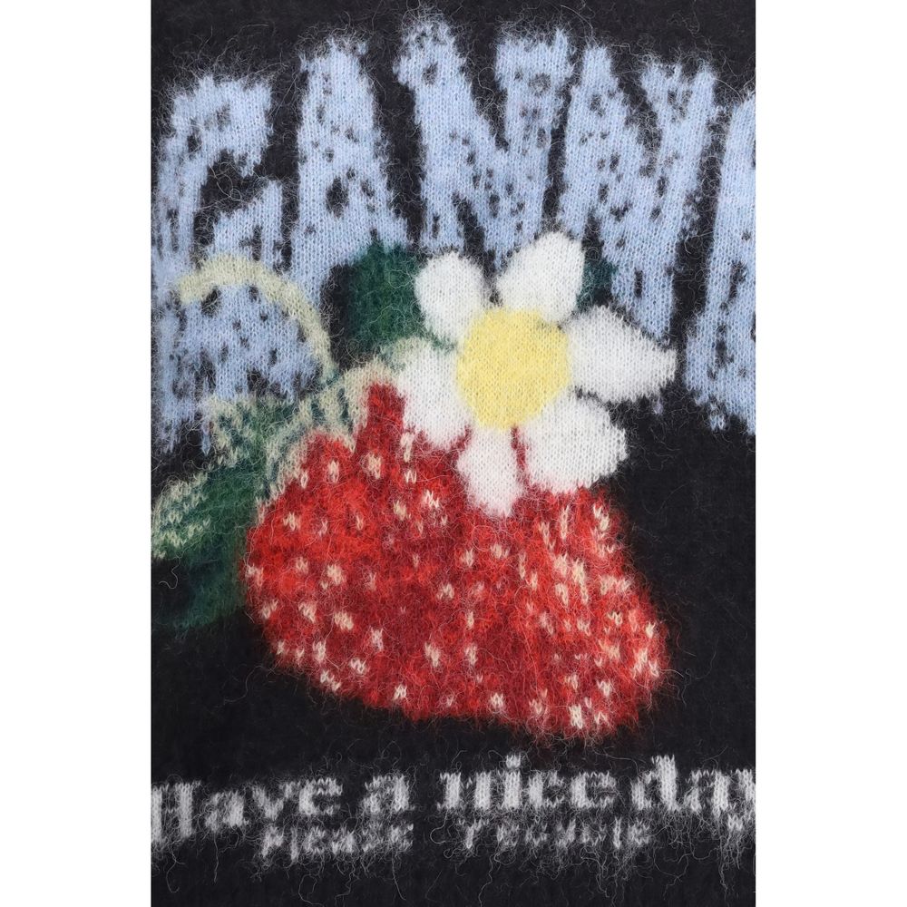 Ganni Black Alpaca Vicugna Pacos T-Shirt