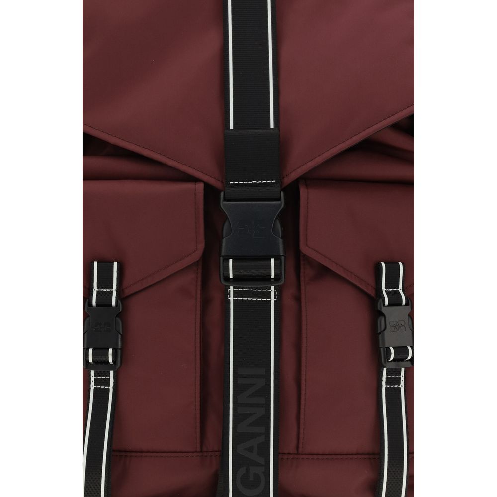 Ganni Bordeaux Recycled Polyamide Backpack