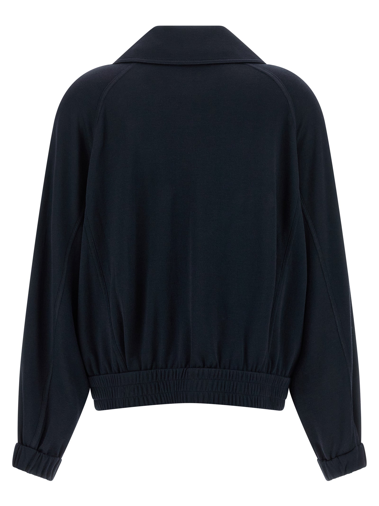 Brunello Cucinelli Blue Cotton Bomber Brunello Cucinelli