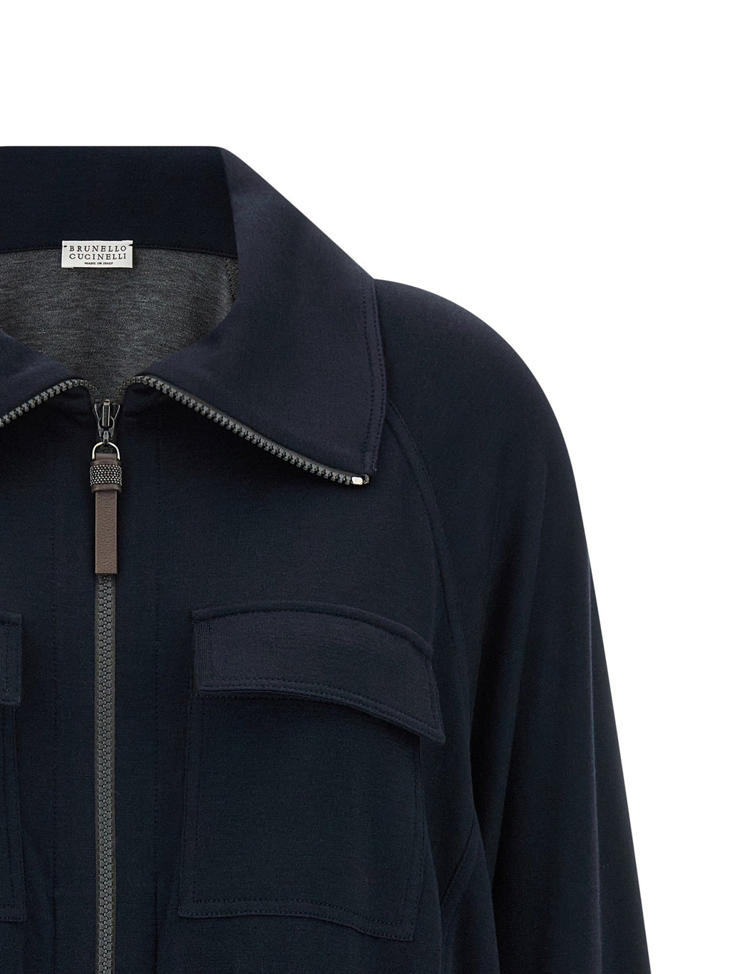 Brunello Cucinelli Blue Cotton Bomber Brunello Cucinelli