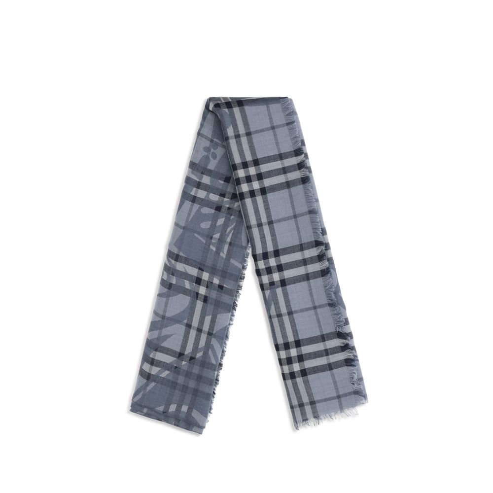 Burberry Blue Wool Oves Aries Foulard