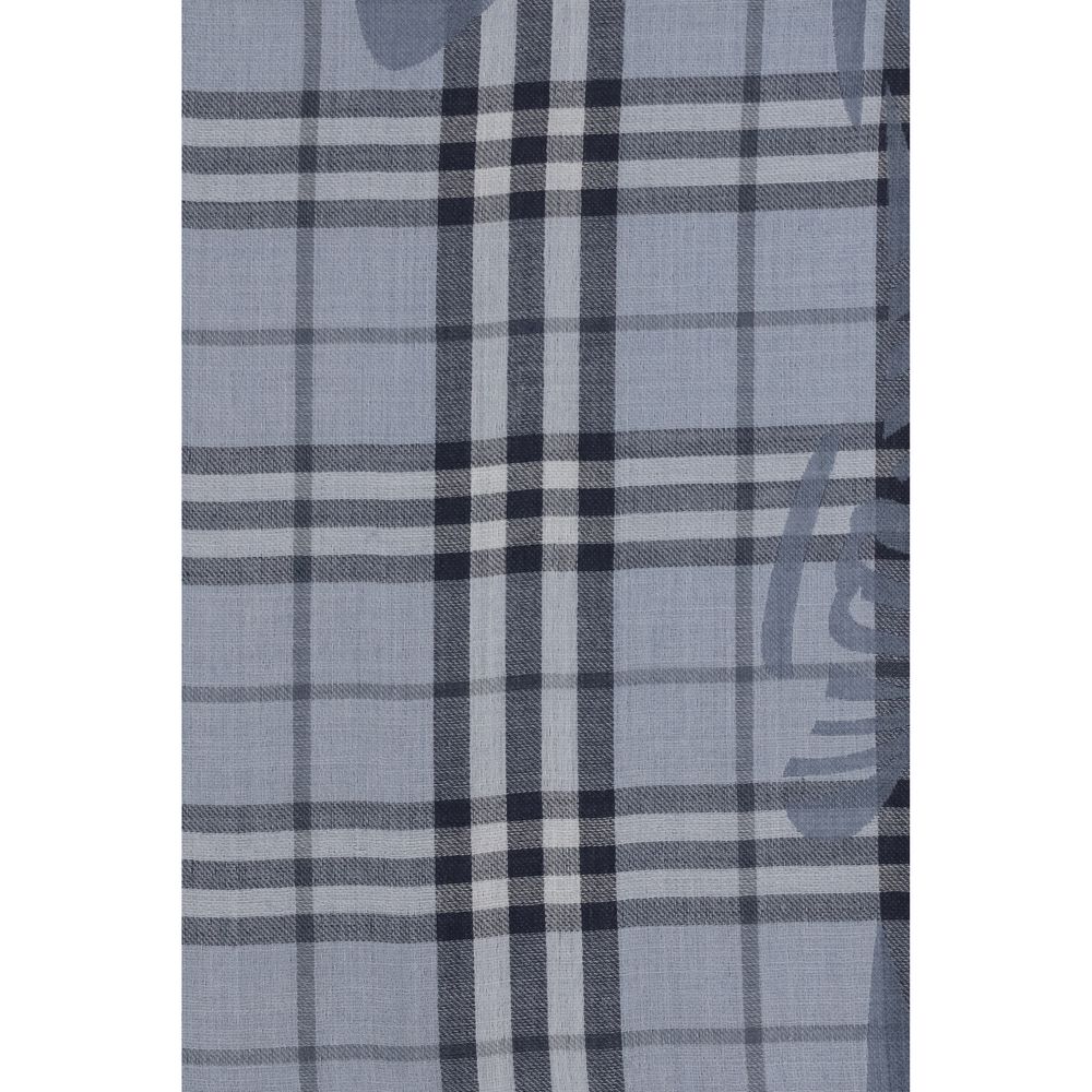 Burberry Blue Wool Oves Aries Foulard