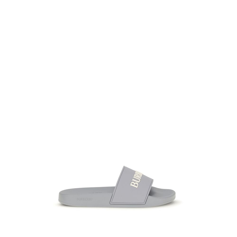 Burberry Gray Rubber Slides