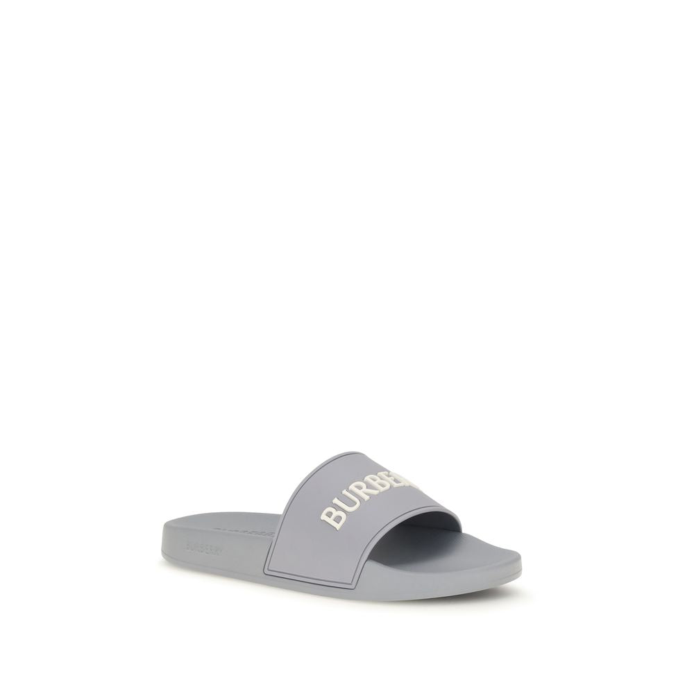 Burberry Gray Rubber Slides