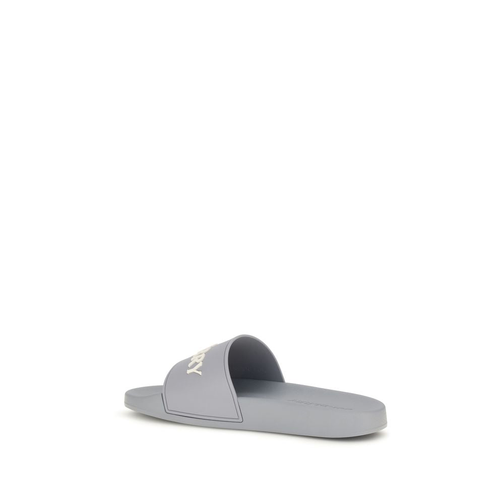 Burberry Gray Rubber Slides