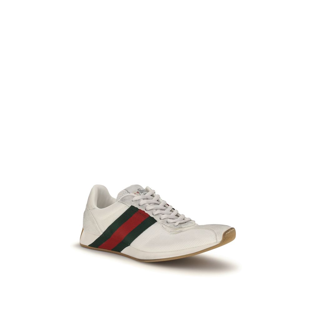 Gucci White Polyester Athletic Sneakers