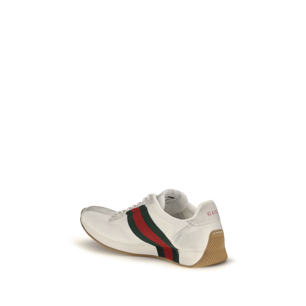 Gucci White Polyester Athletic Sneakers