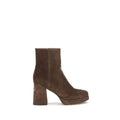 Valentino Garavani Brown Calf Leather Bos Taurus Ankle Boots