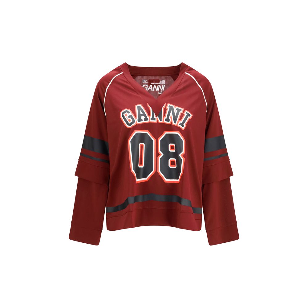 Ganni Bordeaux Polyester Sportswear Ganni