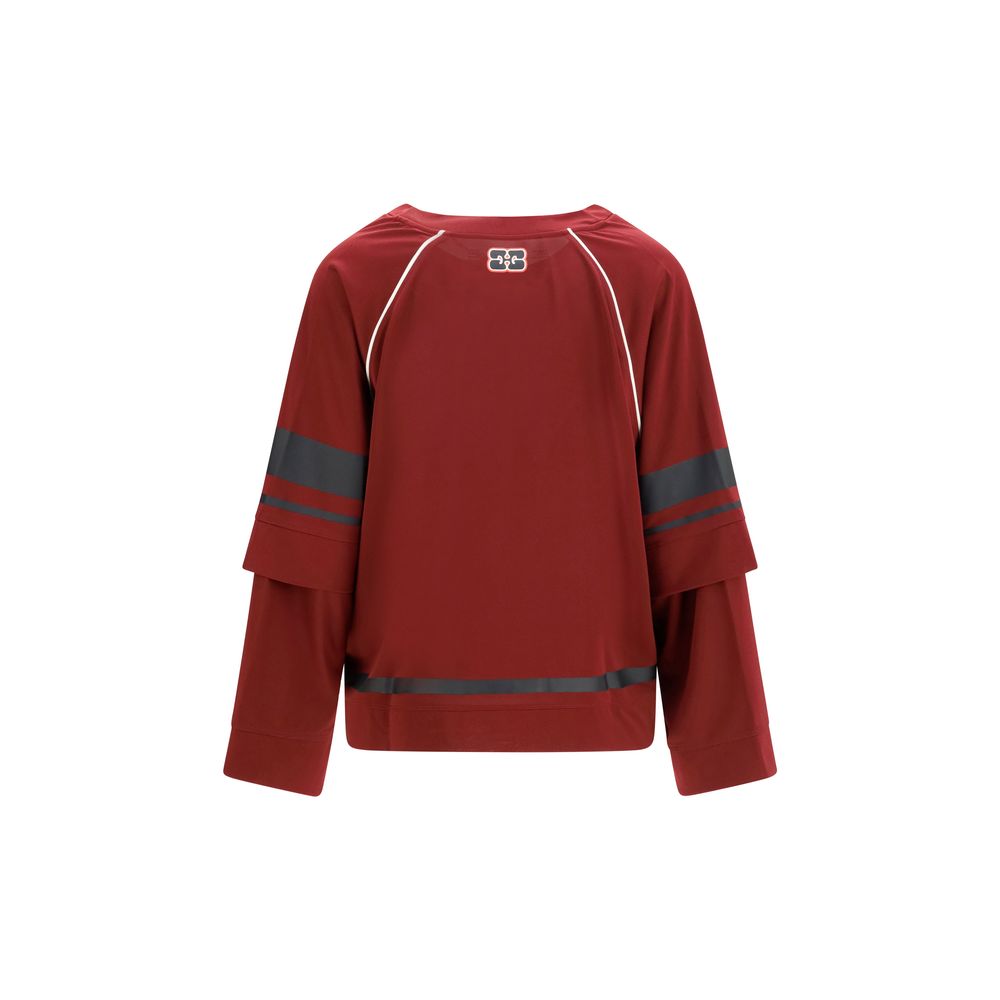 Ganni Bordeaux Polyester Sportswear