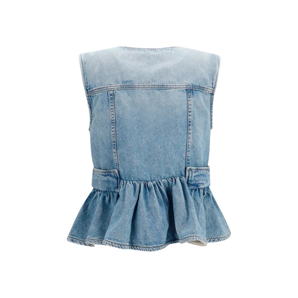 Ganni Blue Cotton Denim Jacket Ganni