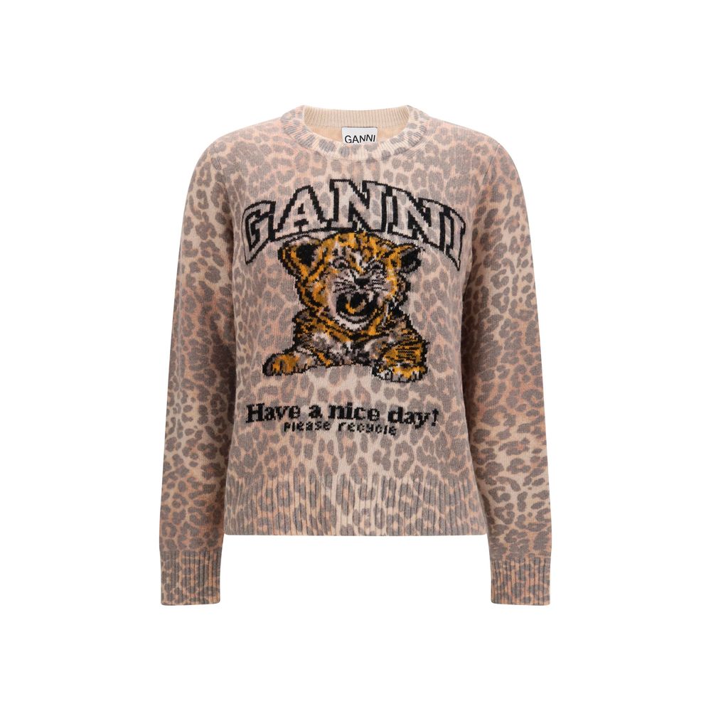 Ganni Beige Wool Oves Aries Sweatshirt