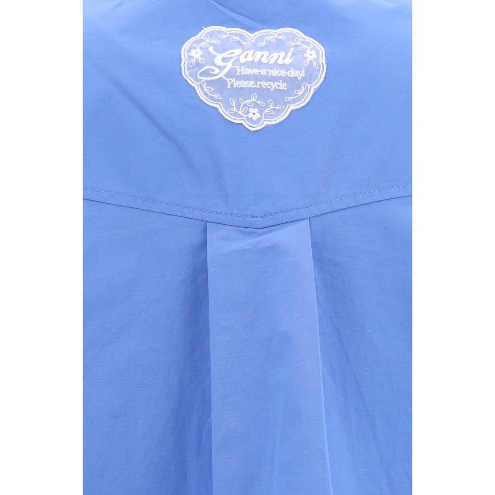 Ganni Blue Cotton Pattern Shirt