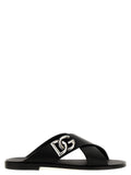 Dolce & Gabbana Black Calfskin Slides Dolce & Gabbana