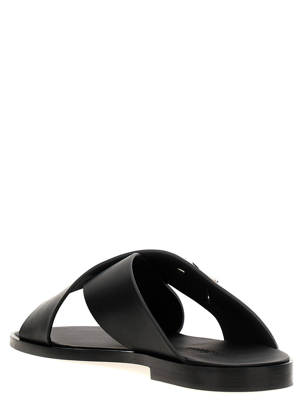 Dolce & Gabbana Black Calfskin Slides Dolce & Gabbana
