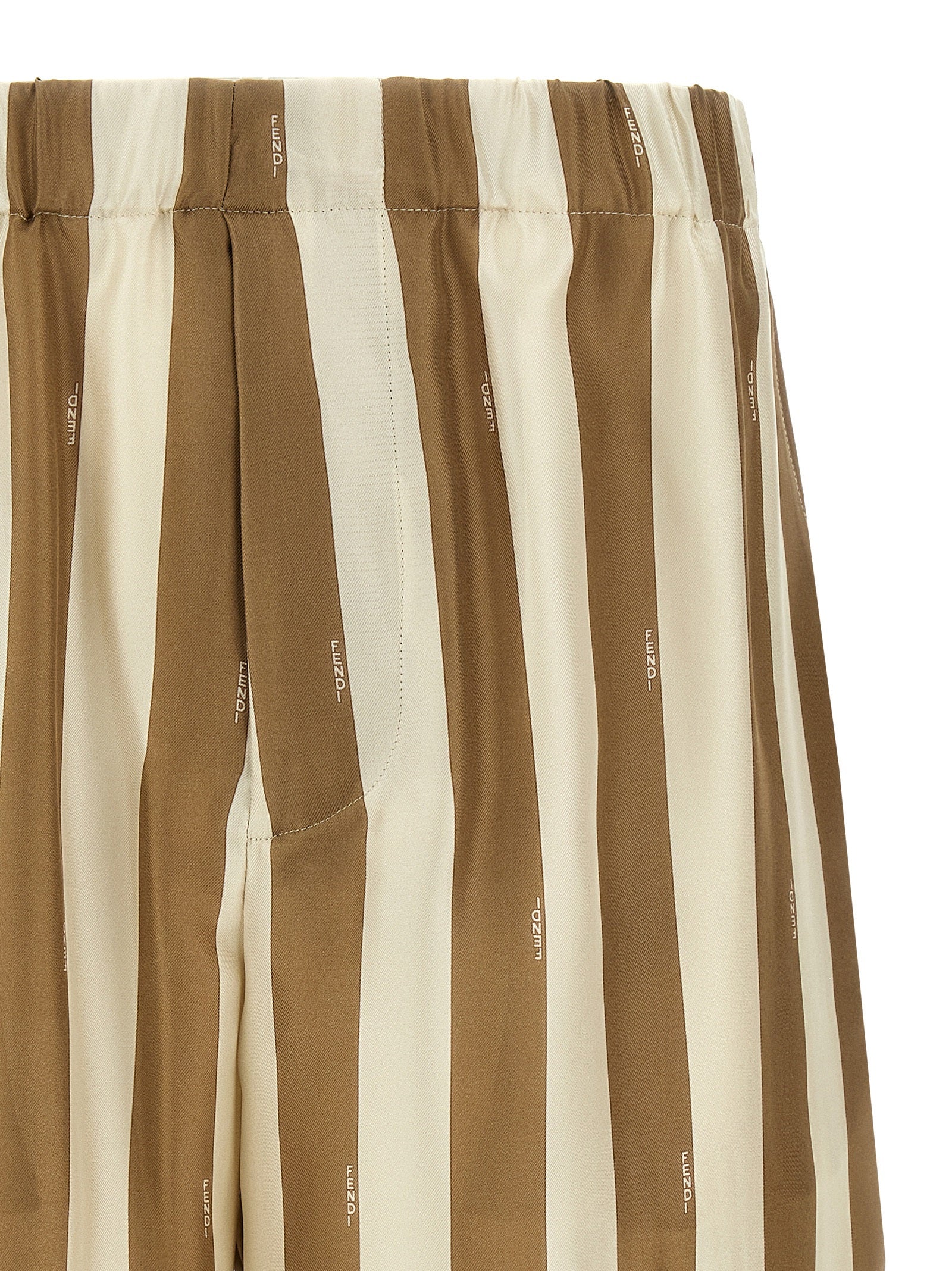 Fendi Beige Silk Bermuda Shorts