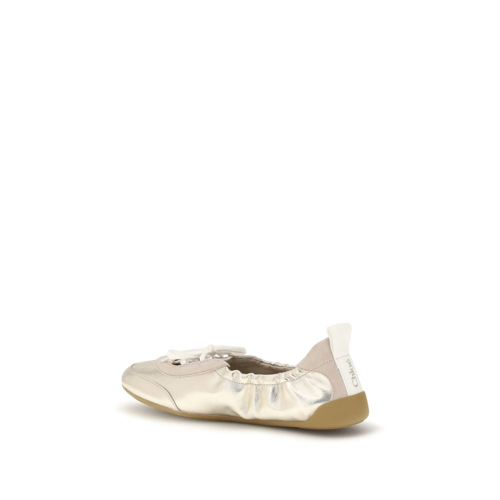 Chloé Silver Calf Leather Bos Taurus Sneakers