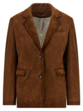 Golden Goose Brown Lamb Leather Leather Jacket