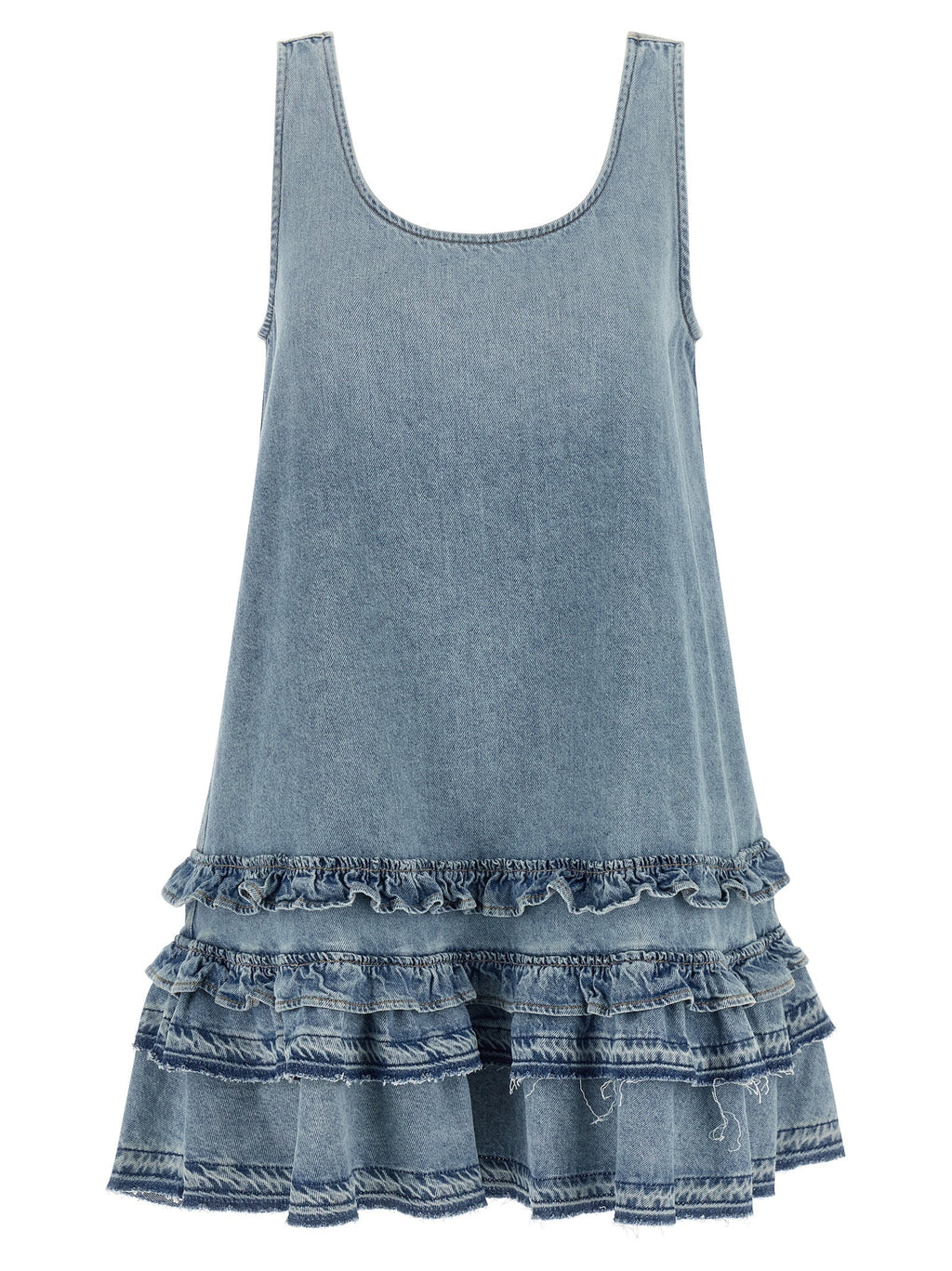 Ganni Blue Organic Cotton Short Dress