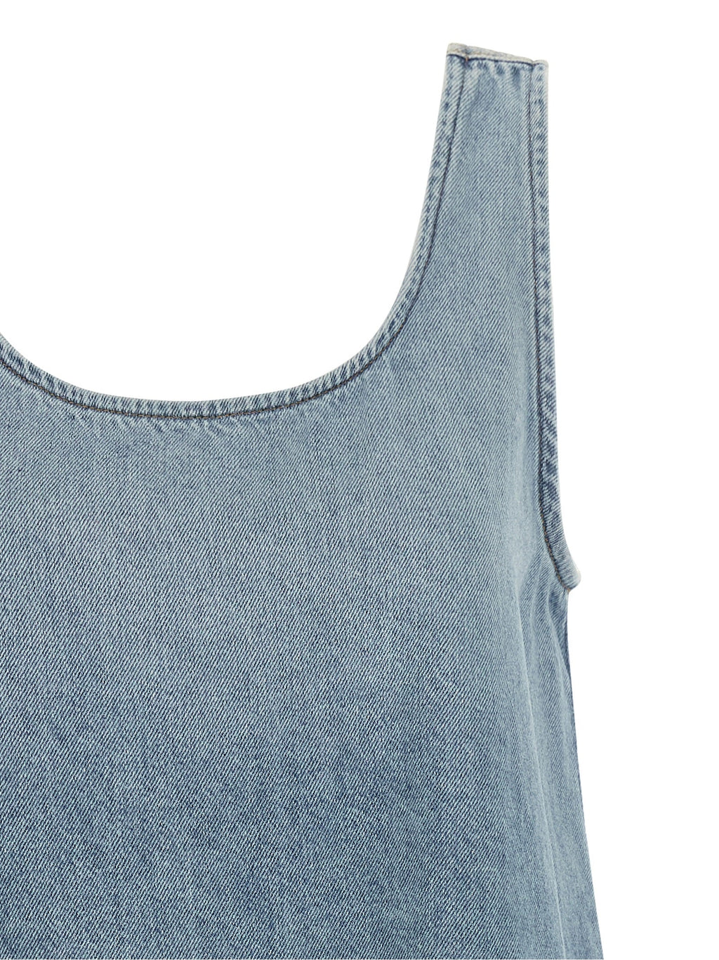 Ganni Blue Organic Cotton Short Dress Ganni