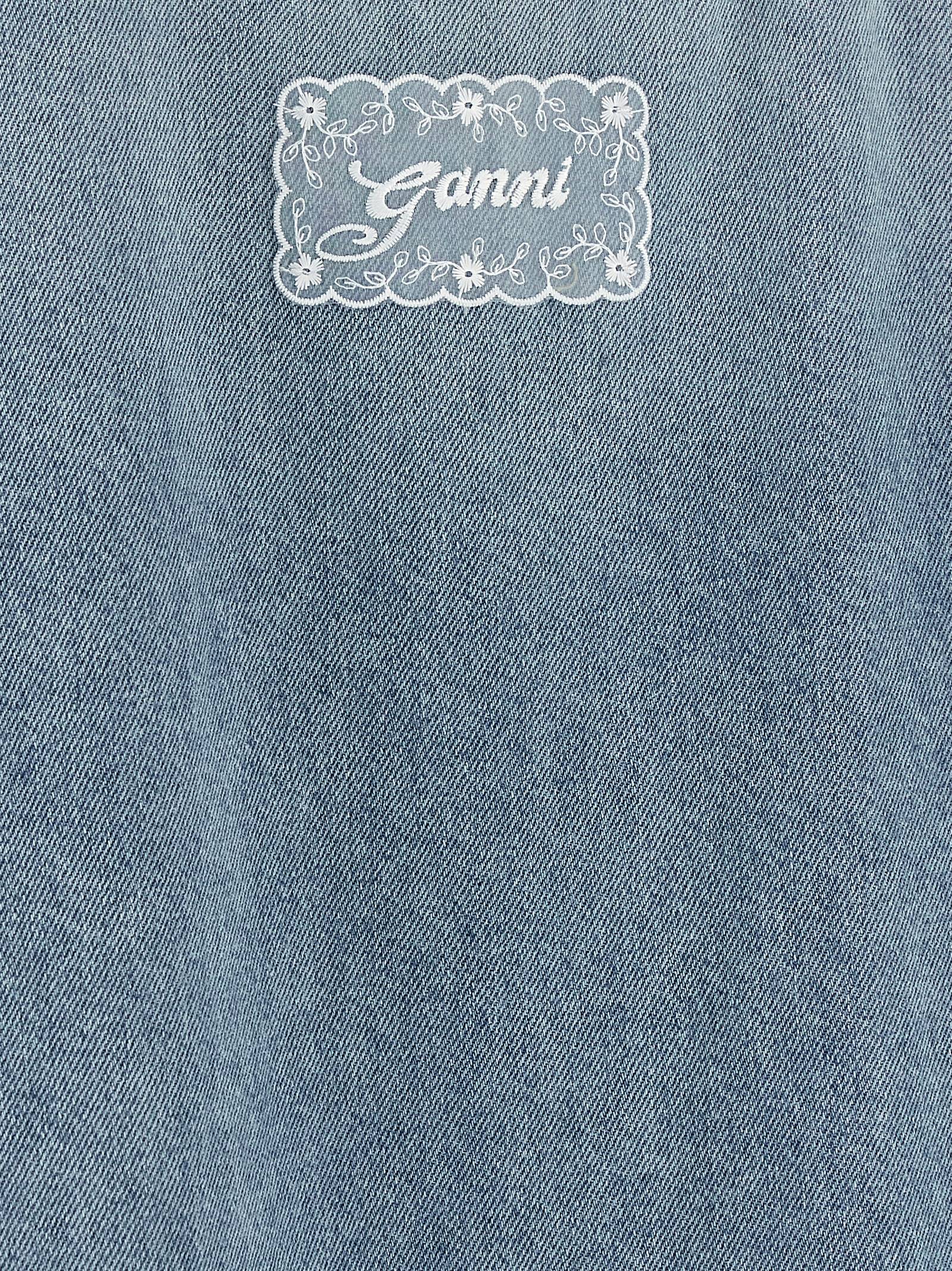 Ganni Blue Organic Cotton Short Dress