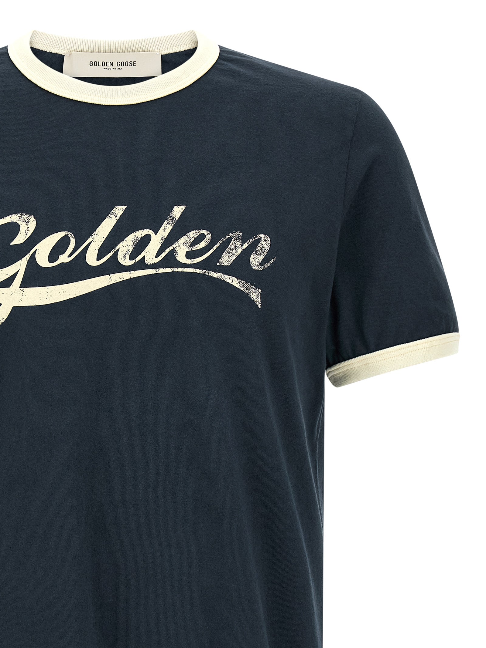Golden Goose Blue Cotton T-Shirt Golden Goose