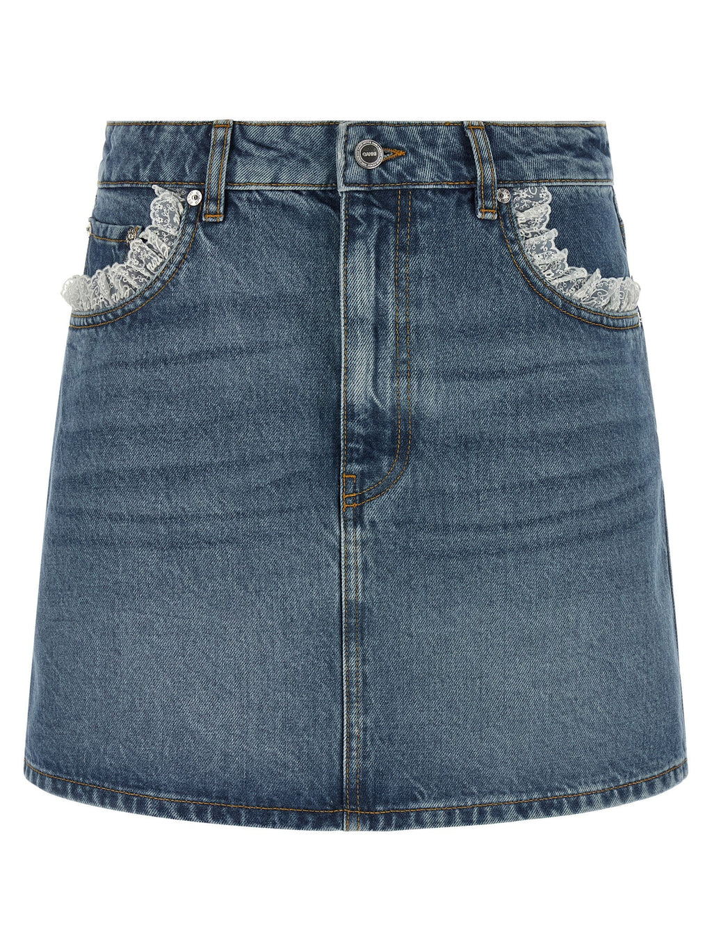 Ganni Blue Cotton Long Skirt Ganni