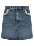 Ganni Blue Cotton Long Skirt Ganni