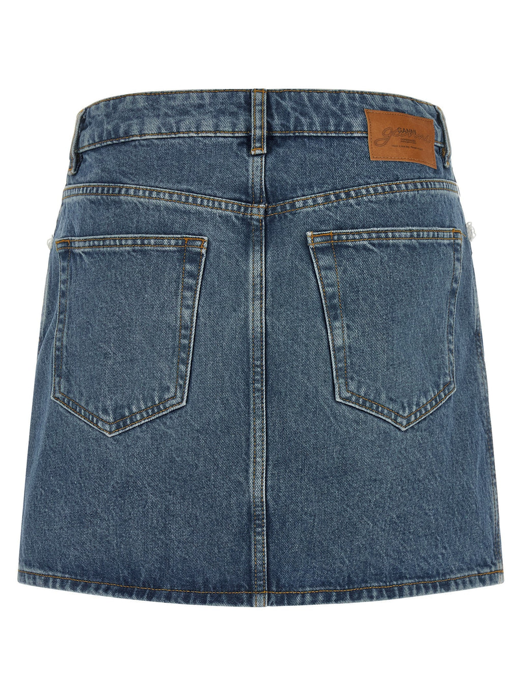 Ganni Blue Cotton Long Skirt