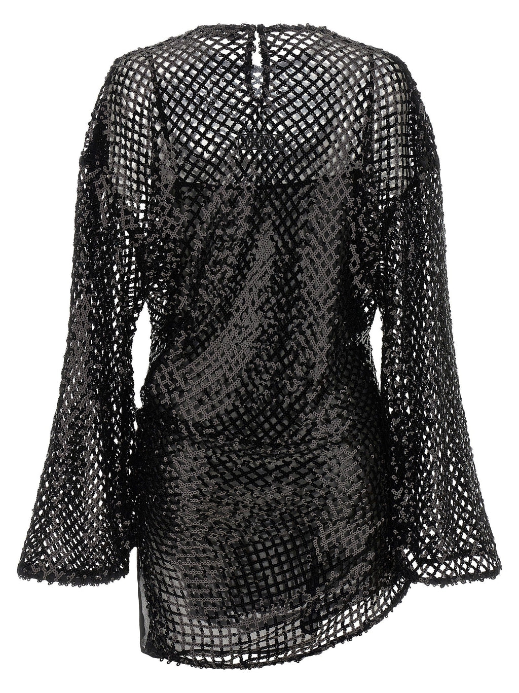 The Attico Black Polyester Short Dress