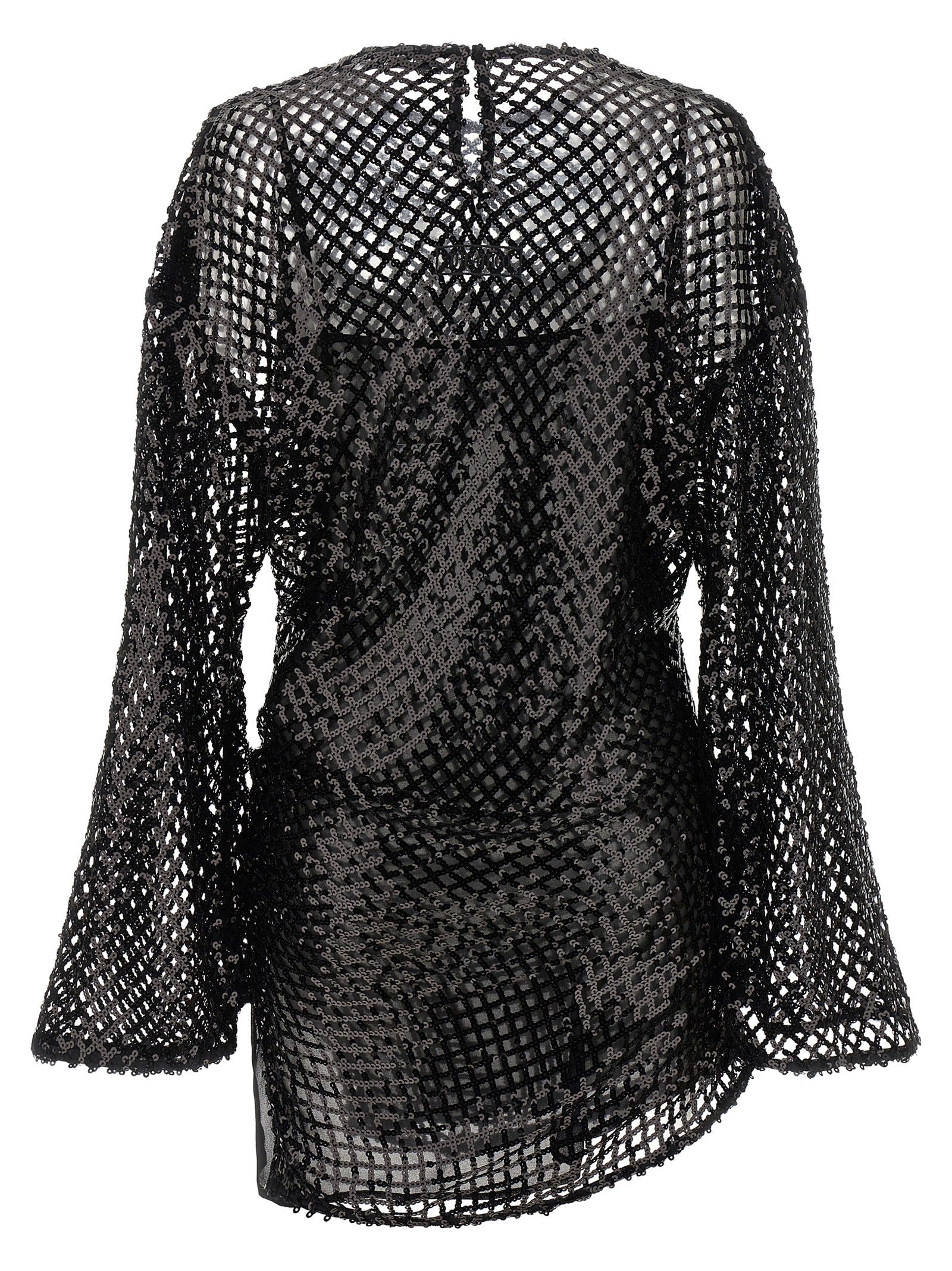 The Attico Black Polyester Short Dress