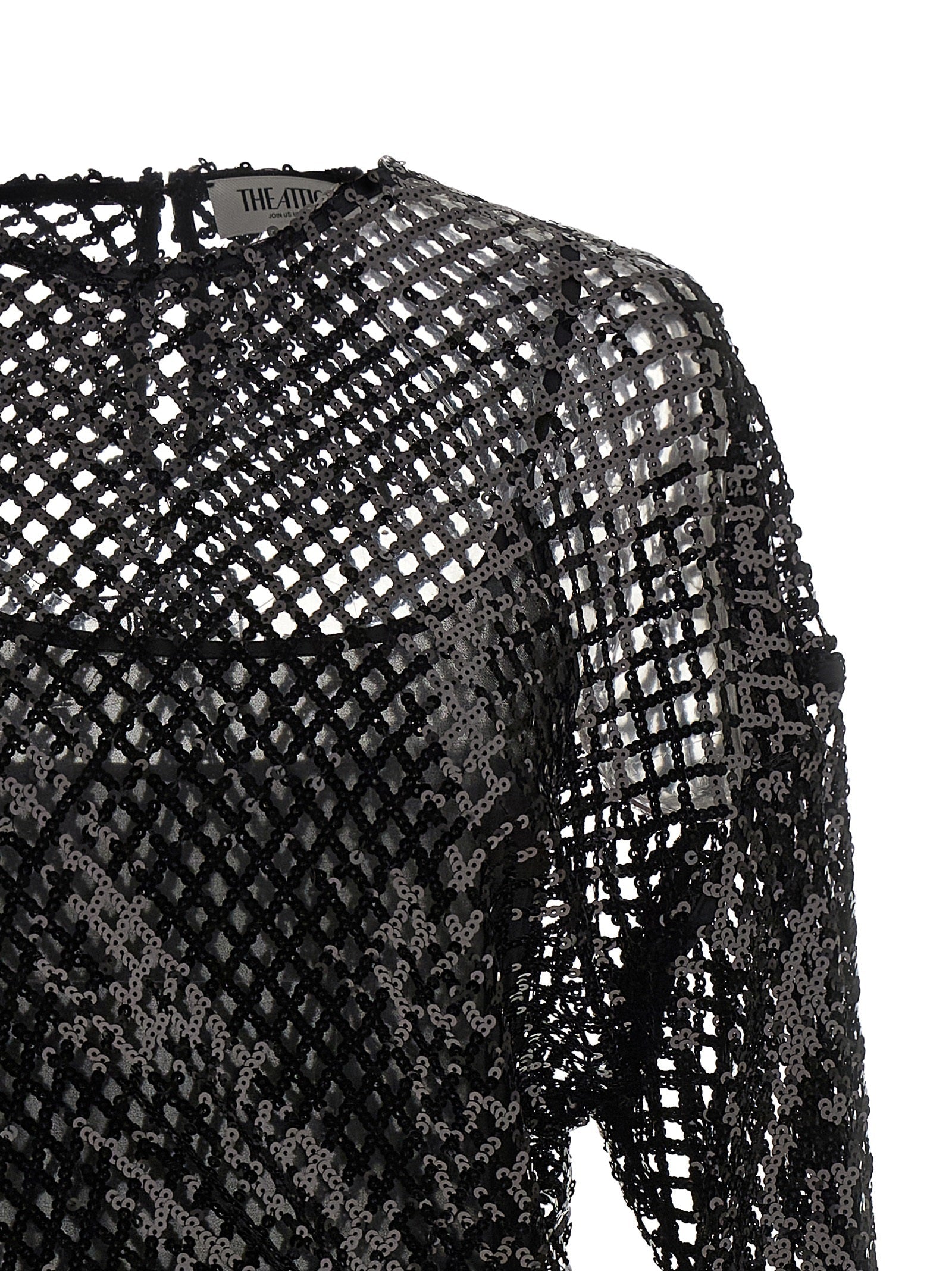 The Attico Black Polyester Short Dress