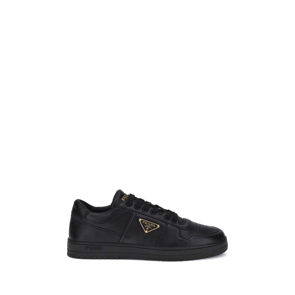 Prada Black Calf Leather Bos Taurus Low Top Sneakers Prada