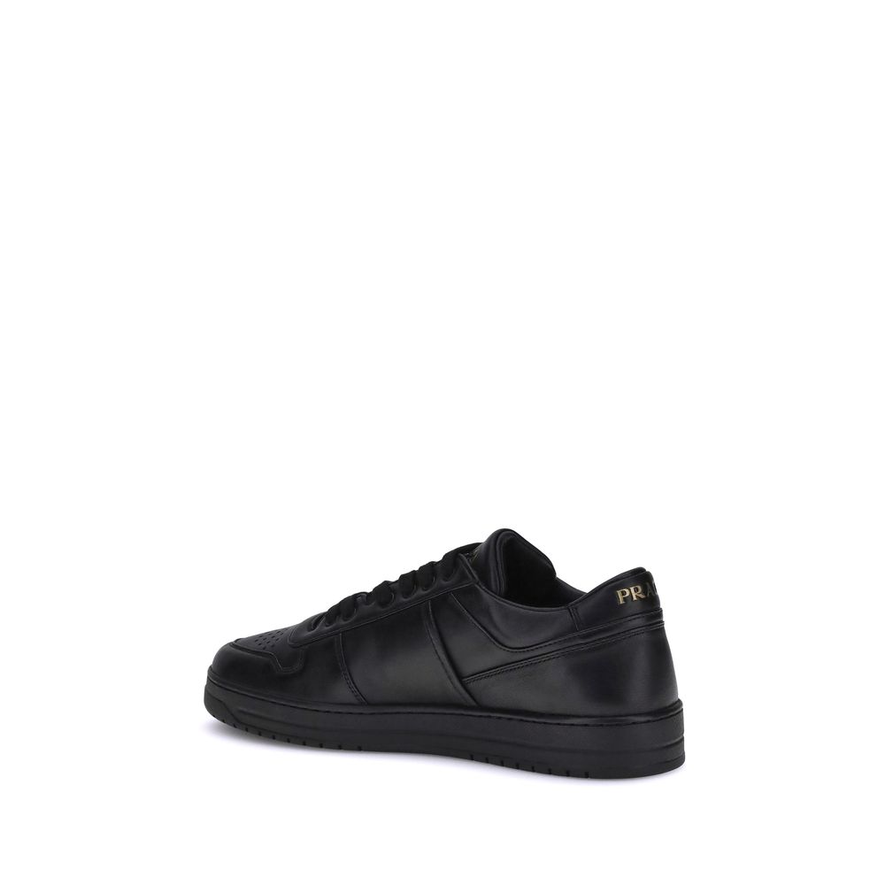 Prada Black Calf Leather Bos Taurus Low Top Sneakers Prada