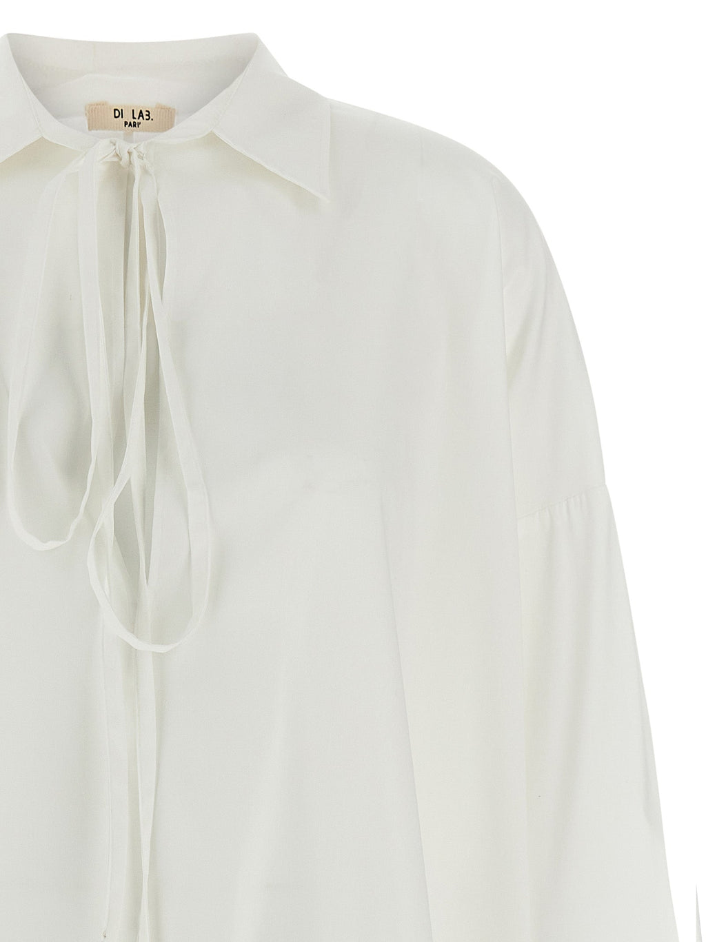 DI.LA3 PARI' White Silk Blouse