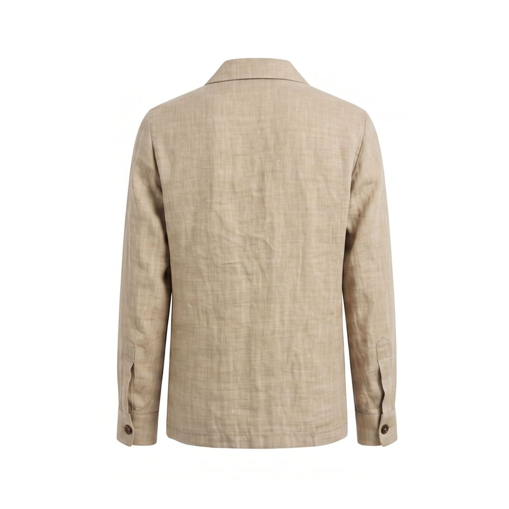 Malo Beige Linen Men Jacket Malo