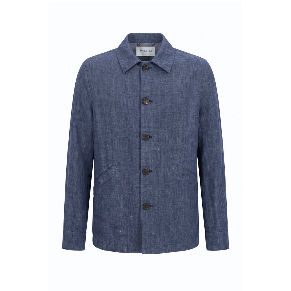 Malo Blue Linen Men's Jacket Malo
