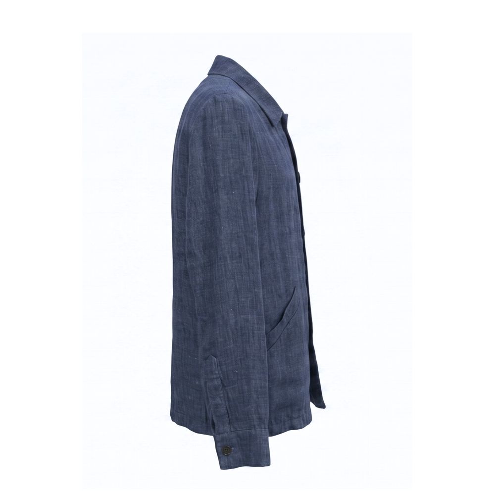 Malo Blue Linen Men's Jacket