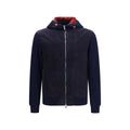Brunello Cucinelli Blue Calf Leather Bos Taurus Full-Length Jacket