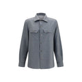 Brunello Cucinelli Gray Wool Oves Aries Dress Shirt