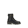 Valentino Garavani Black Calf Leather Bos Taurus Ankle Boots