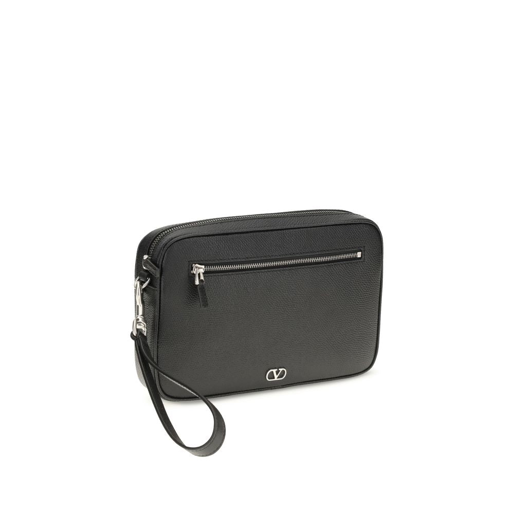 Valentino Garavani Black Calf Leather Bos Taurus Handbag