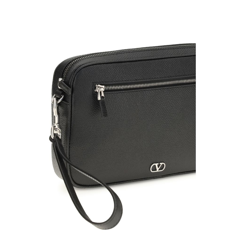 Valentino Garavani Black Calf Leather Bos Taurus Handbag
