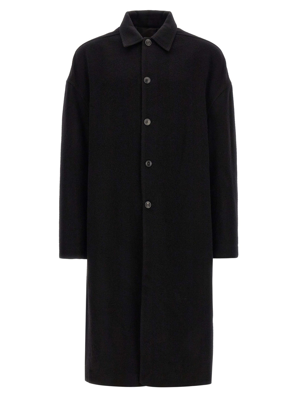 Rick Owens Black Virgin Wool Coat