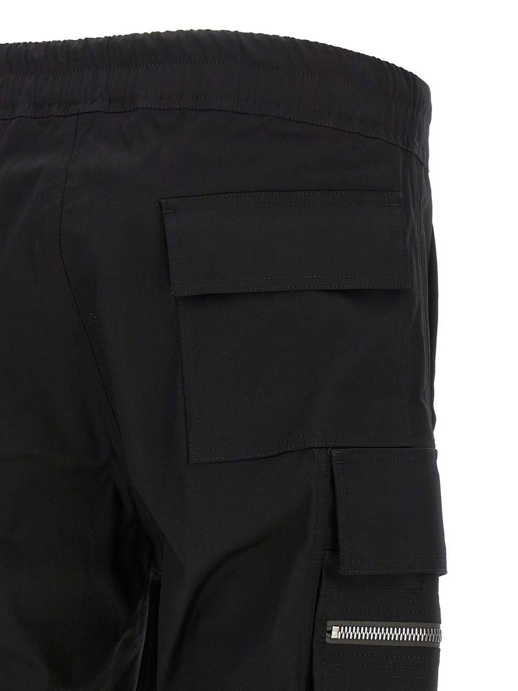 Rick Owens Black Cotton Cargo Pants