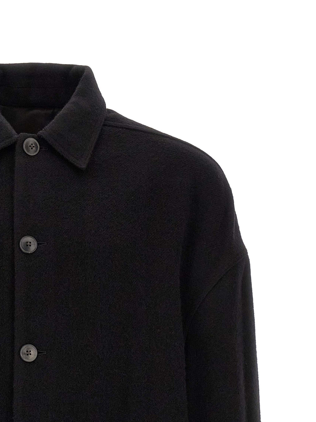 Rick Owens Black Virgin Wool Coat