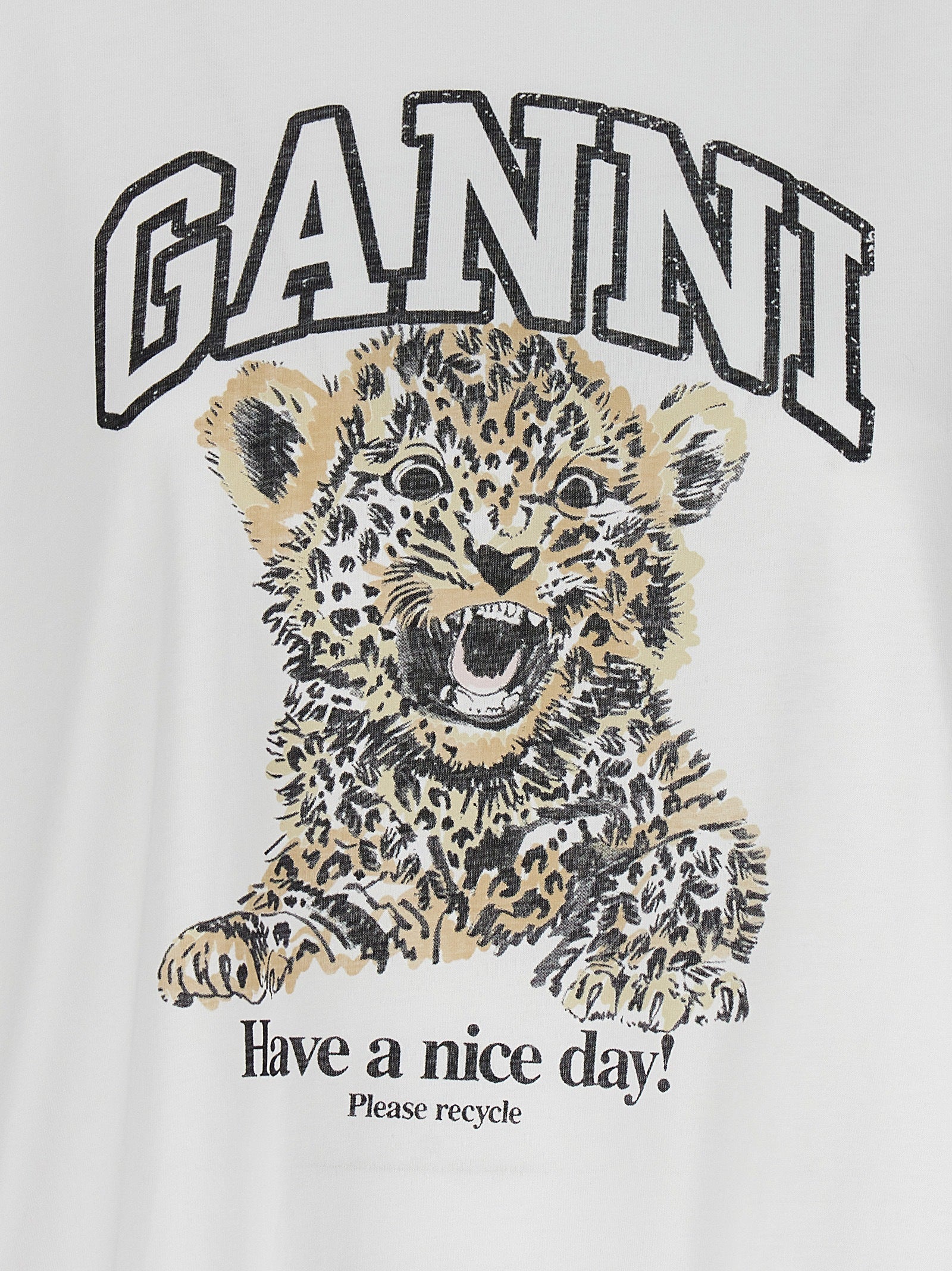 Ganni White Cotton T-Shirt Ganni