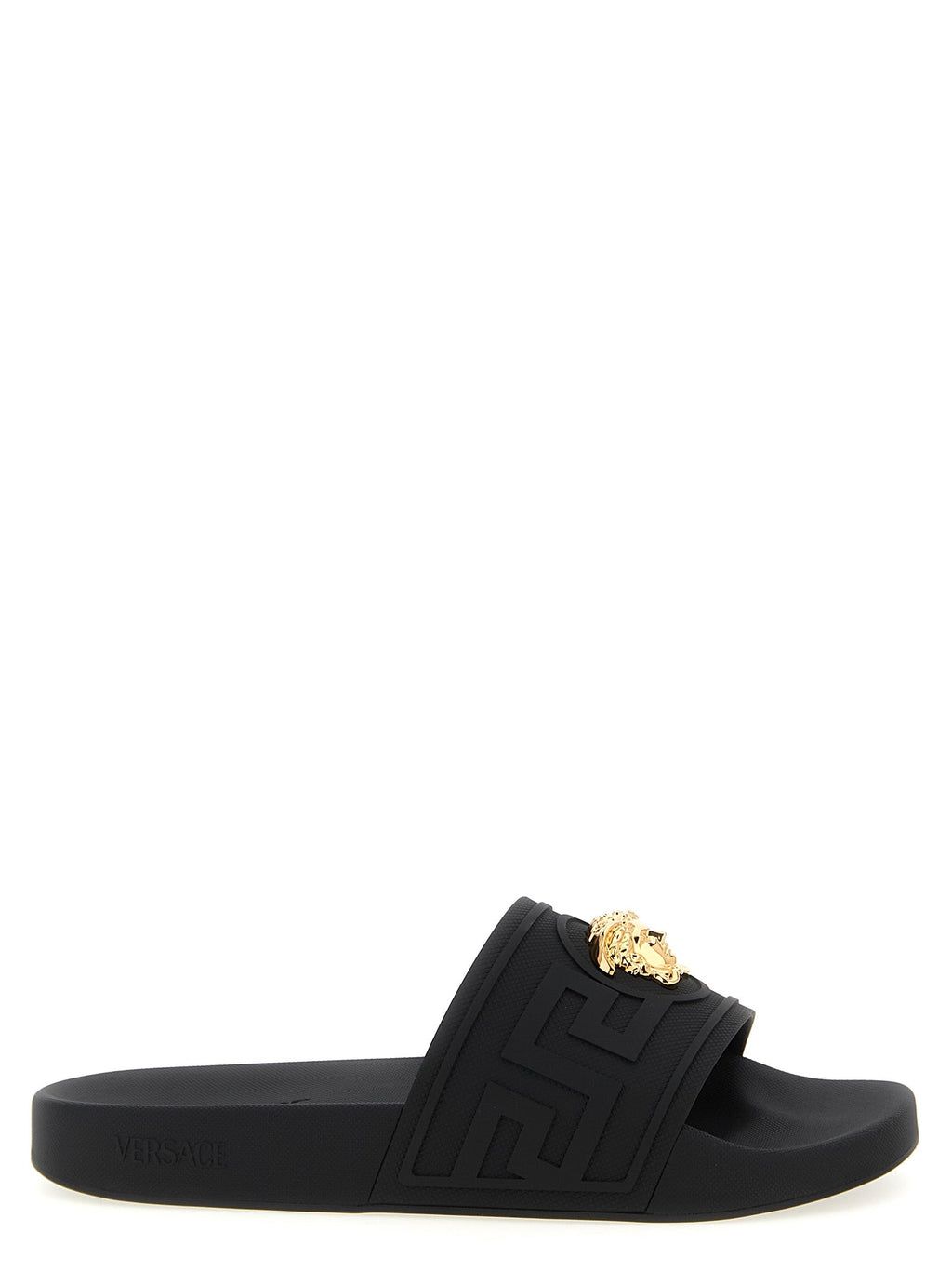 Versace Black Glass Slides