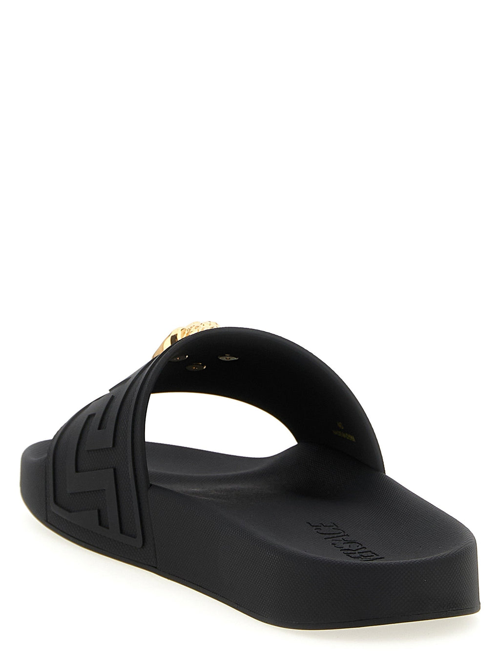 Versace Black Glass Slides