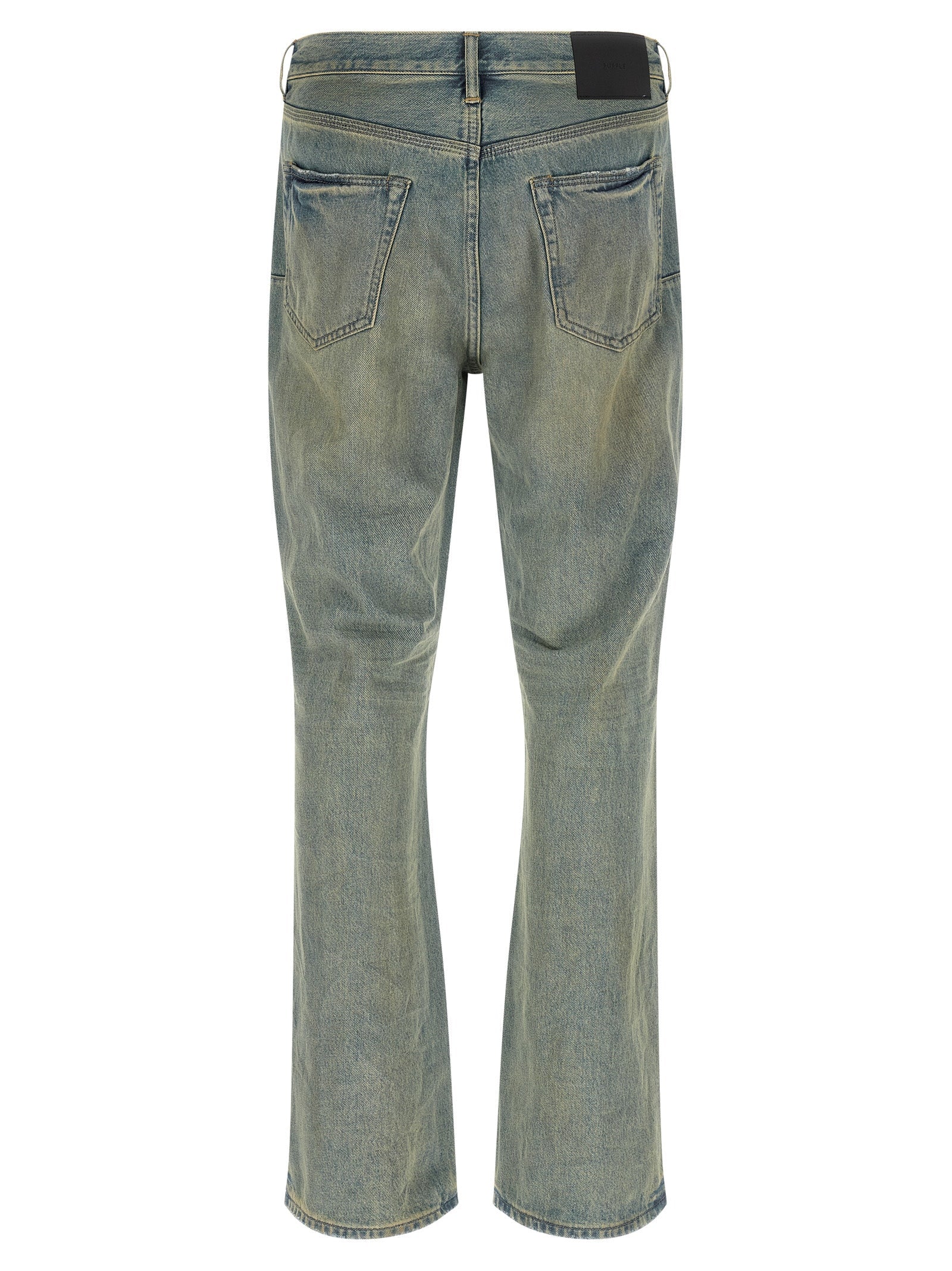PURPLE Blue Cotton Flared Jeans